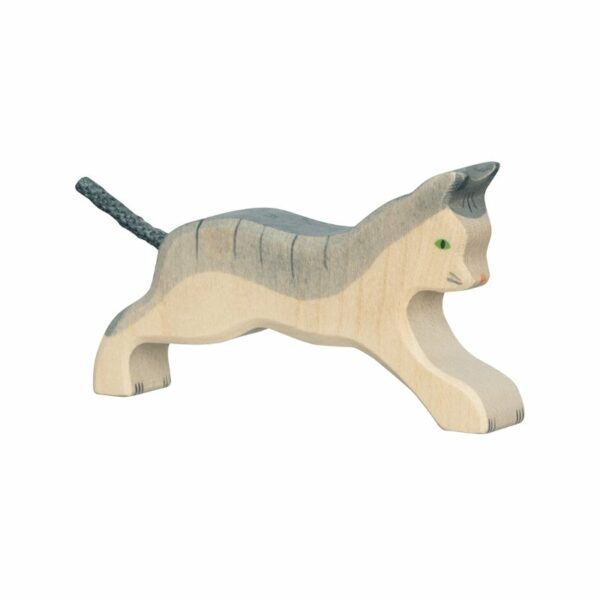 Holztiger Katze (laufend grau)