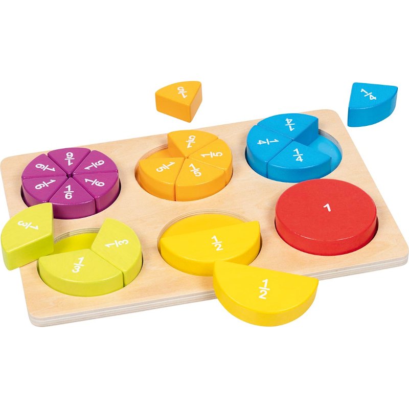 Das Lernspiel Bruchrechnen ist ein Lernspiel aus Holz und vermittelt Kindern spielerisch die Grundlagen der Bruchrechnung. Gleichzeitig kann es für Kinder ab 2 Jahren als buntes Einlegepuzzle verwendet werden.