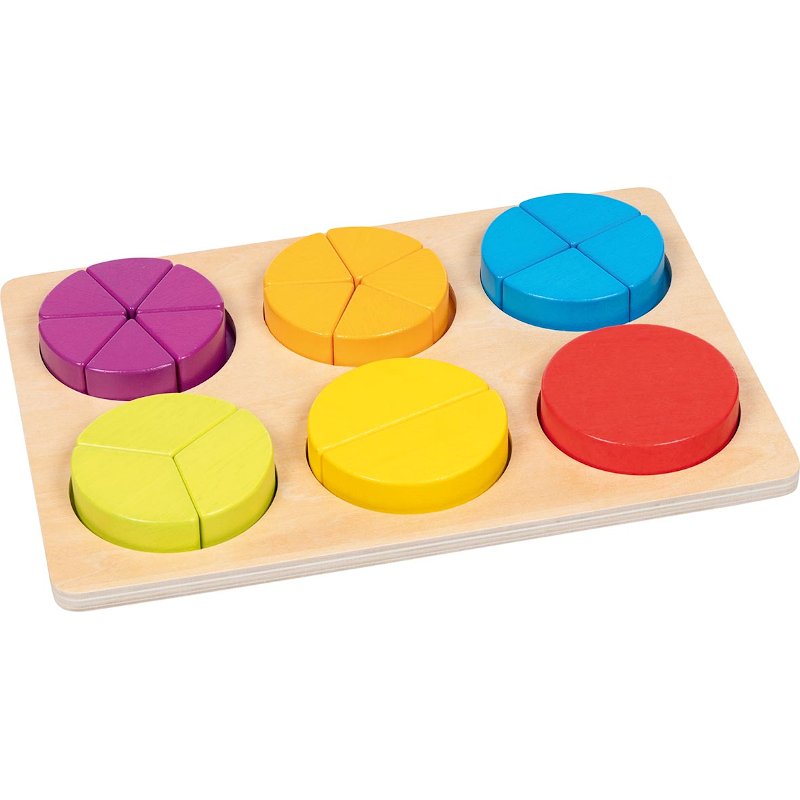 Das Lernspiel Bruchrechnen ist ein Lernspiel aus Holz und vermittelt Kindern spielerisch die Grundlagen der Bruchrechnung. Gleichzeitig kann es für Kinder ab 2 Jahren als buntes Einlegepuzzle verwendet werden.