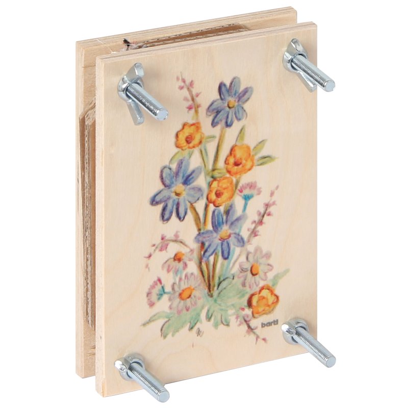 Nostalgische Blumenpresse aus Holz